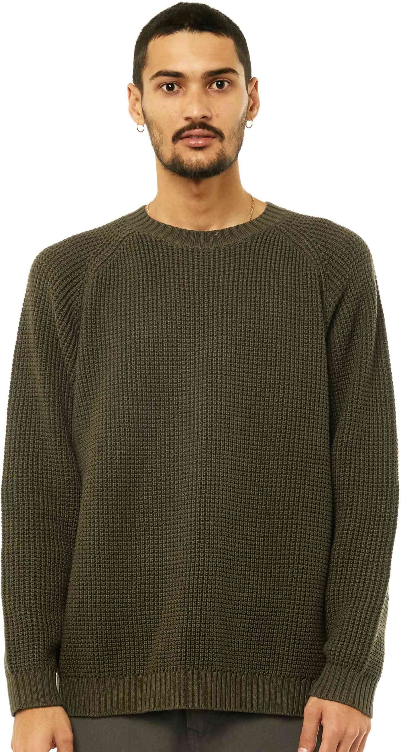 Rusty Disposal Crew Neck Knit - Gun Green Rusty Australia, S / Gun Green