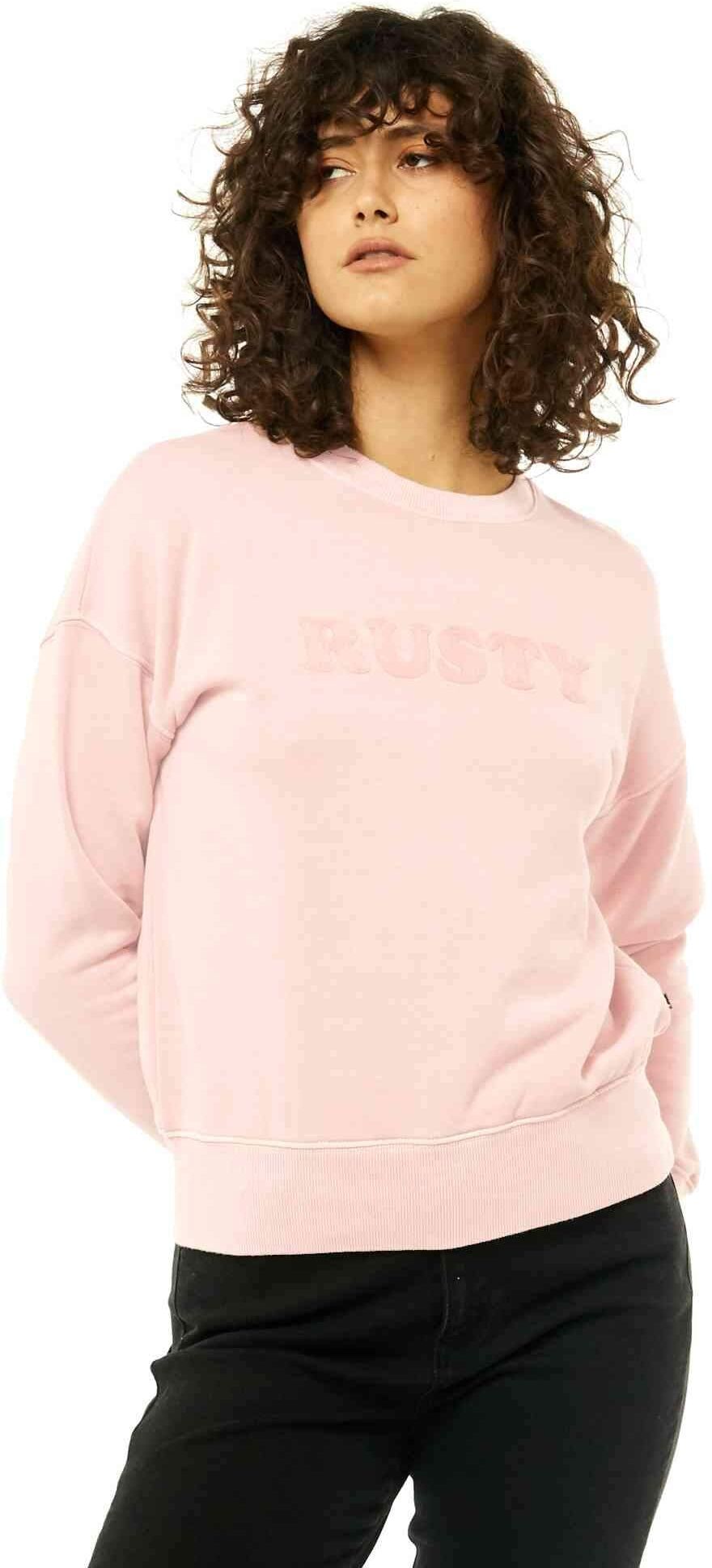 Rusty Sublime Crew Neck Fleece - Rose Cloud Rusty Australia, 10 / Rose Cloud