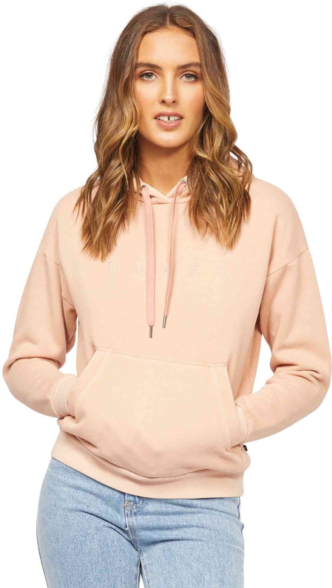 Rusty Essentials Ember Hooded Fleece - Rose Cloud Rusty Australia, 10 / Rose Cloud