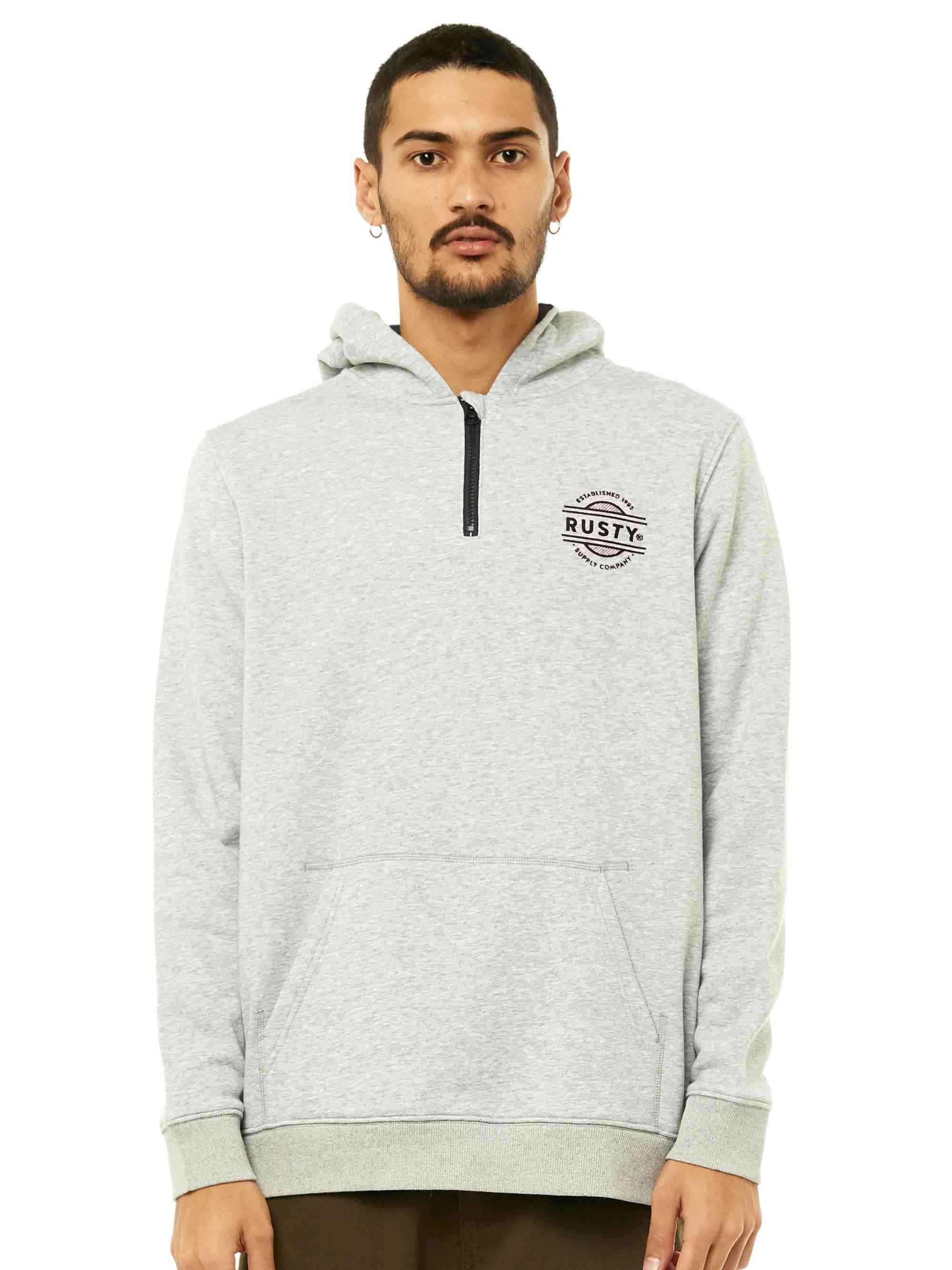 Rusty Elemental Half Zip Fleece - Grey Marle Rusty Australia, XXL / Grey Marle