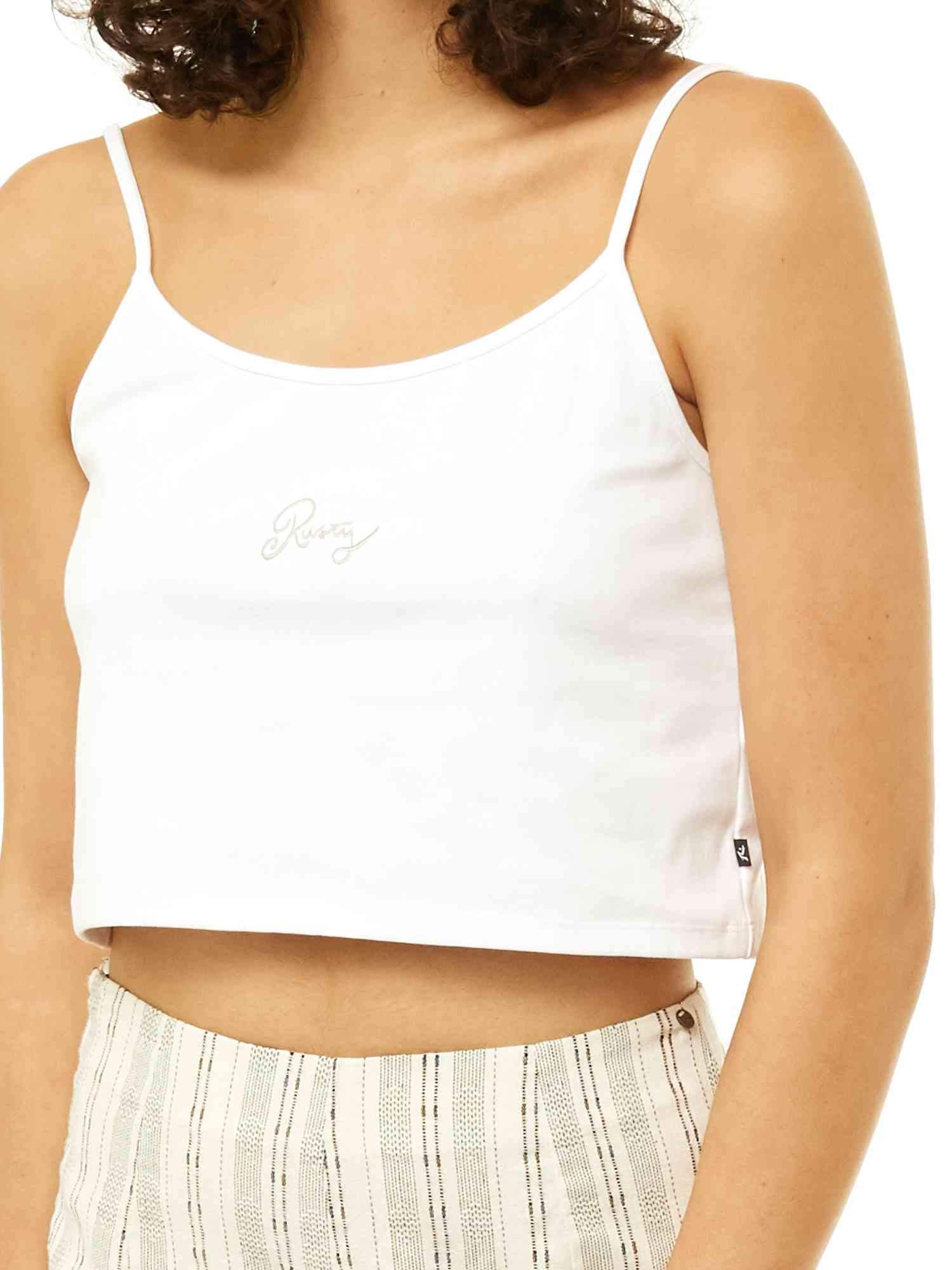 Rusty Hotel Local Crop Cami - White Rusty Australia, 12 / White