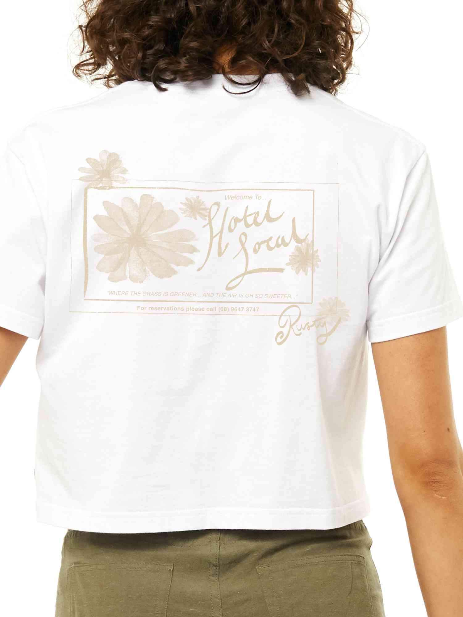 Rusty Hotel Local Crop Tee - White Rusty Australia, 6 / White