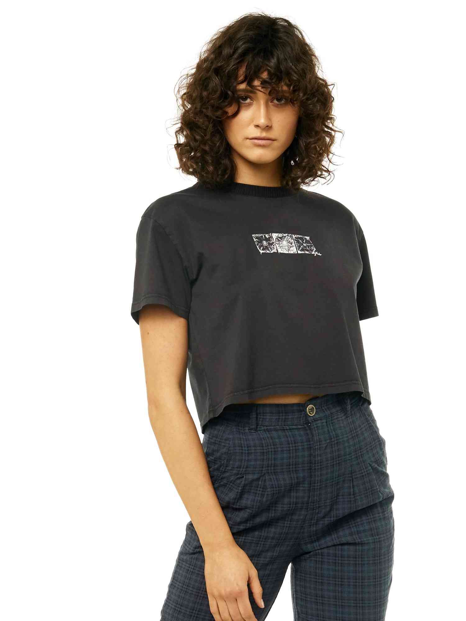 Rusty Out Of Mind Crop Tee - Black Rusty Australia, 12 / Black