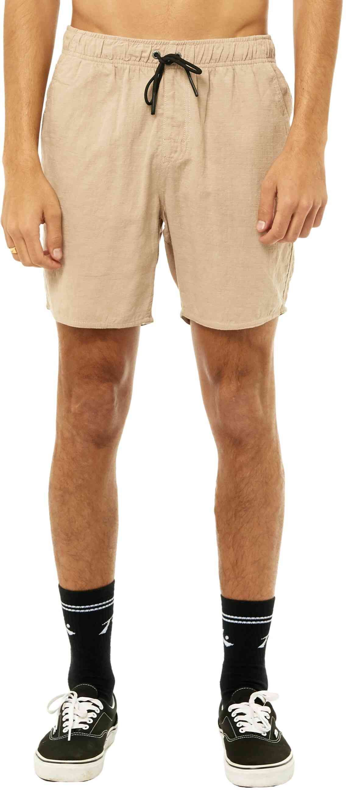 Rusty Overtone Elastic Linen Short - Humus Rusty Australia, 38 / Humus