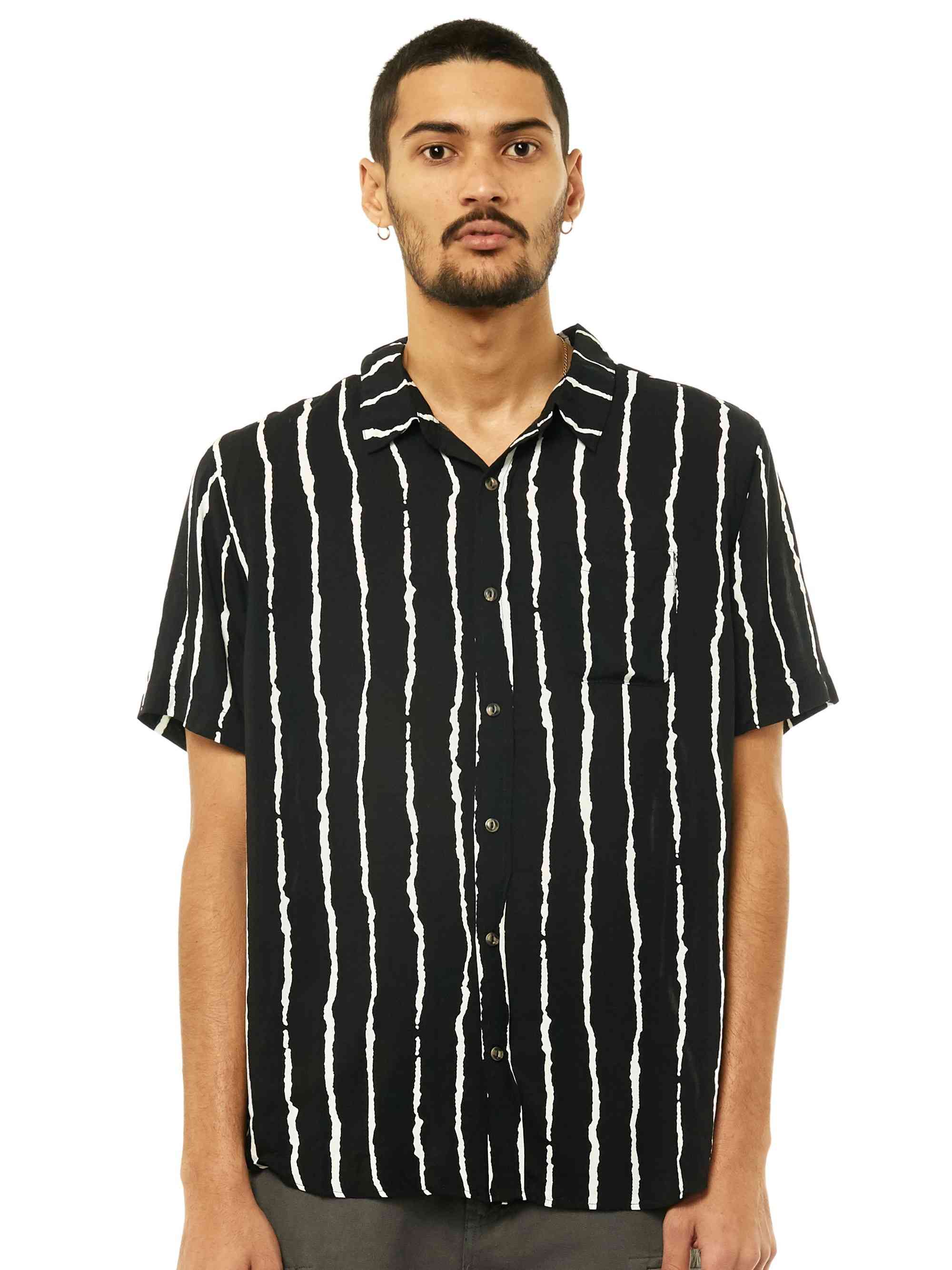 Rusty Block Out Short Sleeve Shirt - Black Rusty Australia, XL / Black