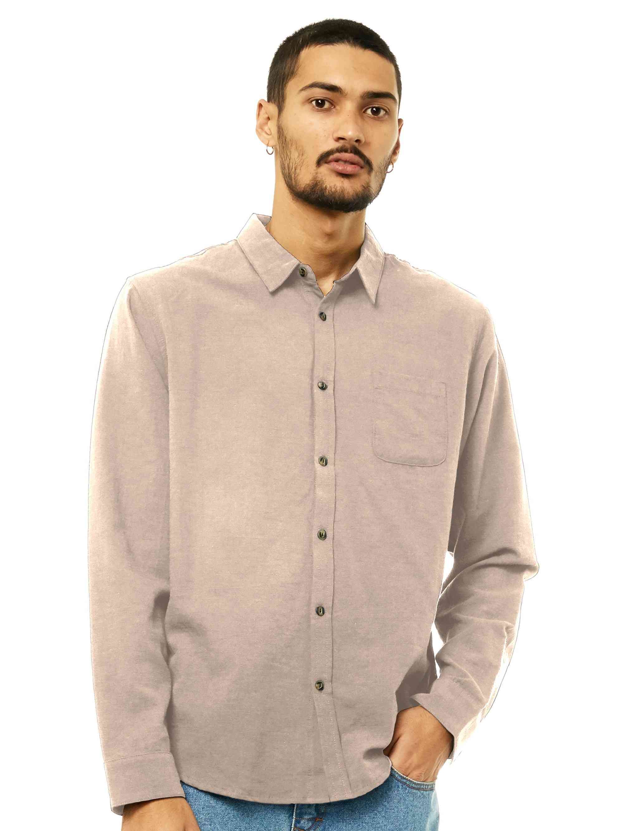 Rusty Overtone Long Sleeve Linen Shirt - Humus Rusty Australia, S / Humus