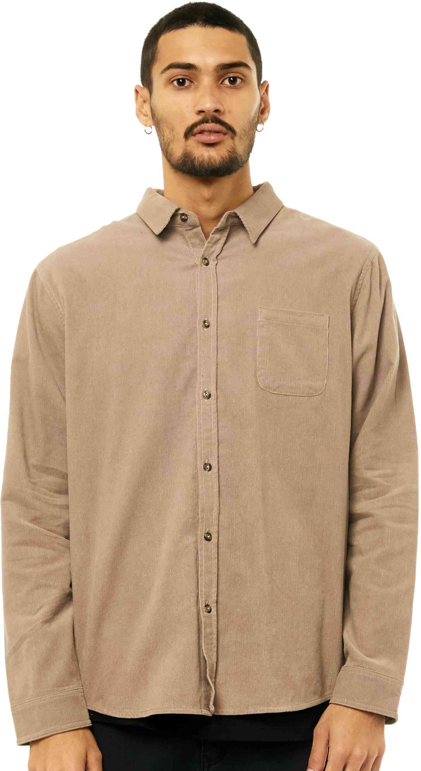 Rusty Freehold Long Sleeve Shirt - Mushroom Rusty Australia, XXL / Mushroom