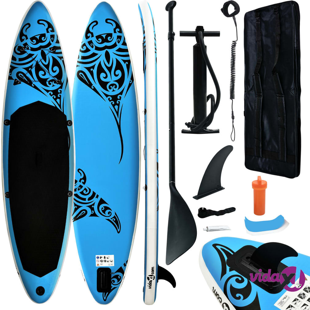 vidaXL Inflatable Stand Up Paddleboard Set 320x76x15 cm Blue