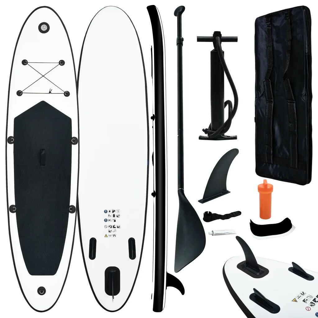 vidaXL Ensemble de planches SUP gonflables Noir et blanc