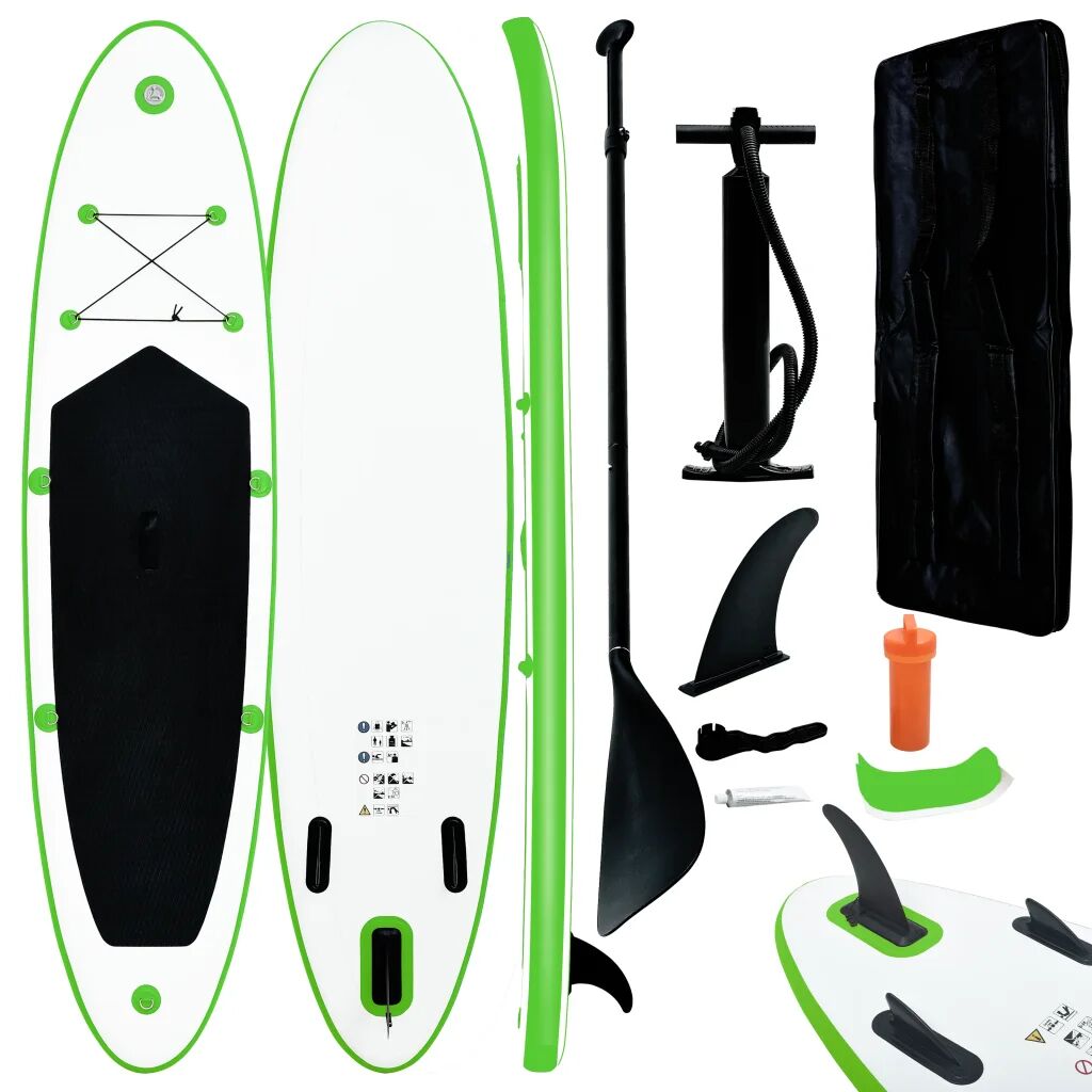 vidaXL Ensemble de planches SUP gonflables Vert et blanc