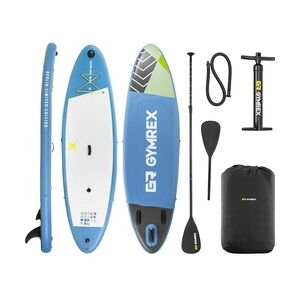 Gymrex Stand Up Paddleboard - aufblasbar - 105 kg - hellblau- Doppelkammer - 302 x 81 x 38 cm