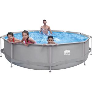 Happy People - Stahlrahmenpool-Set 360x76cm grau