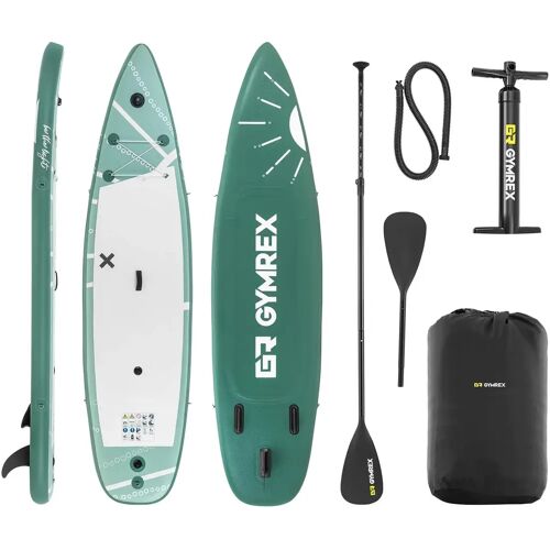 Gymrex Stand Up Paddleboard – aufblasbar – 125 kg – grün – Doppelkammer – 329 x 78 x 38.5 cm GR-SPB401DC