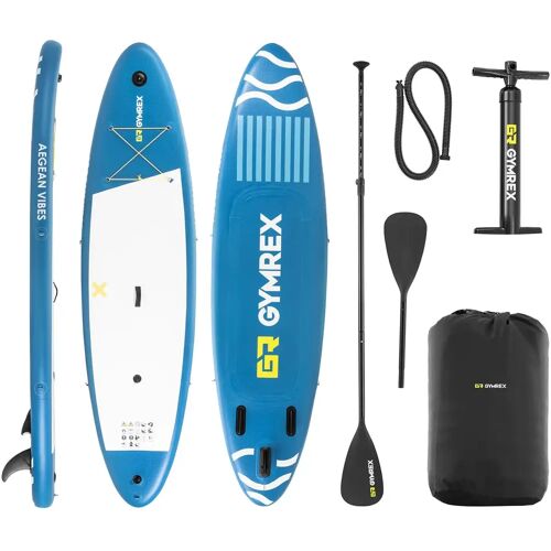 Gymrex Stand Up Paddleboard – aufblasbar – 125 kg – blau – Doppelkammer – 333 x 82 x 12 cm GR-SPB403DC