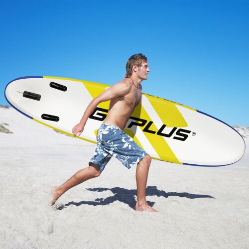 Costway SUP Board Aufblasbares Stand Up Paddle Board Leichtes Board 335 x 76 x 15 cm Blau + Gelb + Weiß