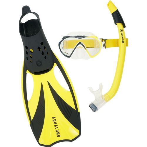 Aqua Lung Schnorchelset – Adult – Compass – Black/Yellow – M – Medium – Aqua Lung Schnorchel