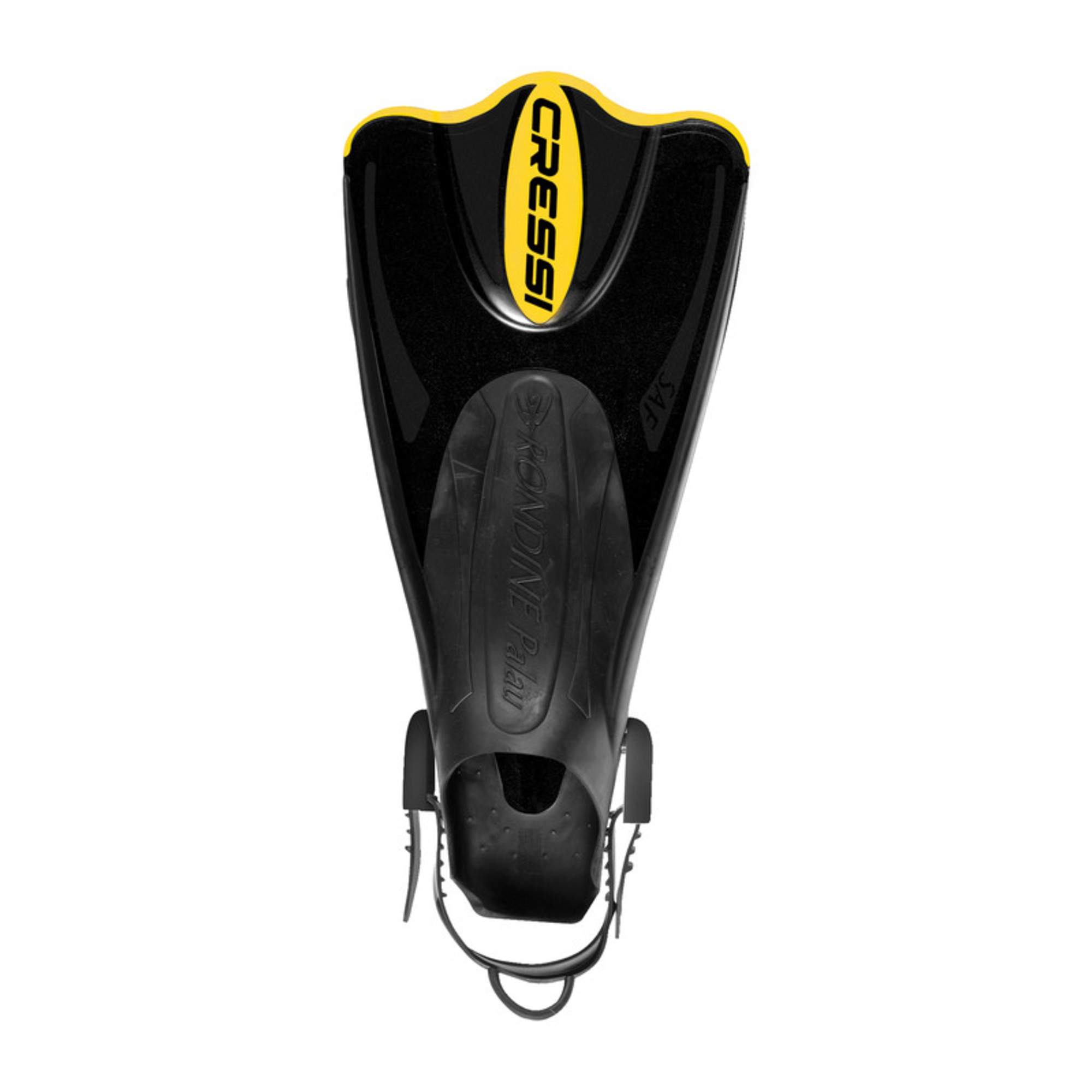 Cressi-Sub PALAU SHORT ADJUSTABLE FIN - Schnorchelausrüstung - schwarz gelb