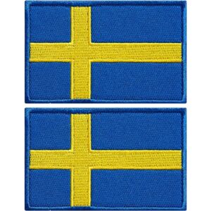 2 Pakke Sverige Flag Patches Flag of Sweden Broderede Patches Sw