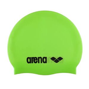 ARENA Unisex Classic Silicone Swimming Cap, Reinforced Edges, Less Slipping, Soft, green