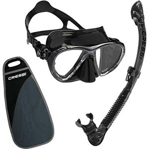 Cressi Big Eyes Evo Alpha Ultra Dry Snorkel Set with Snorkel and Diving Goggles Waterproof Diving Mask Anti-Fog Anti-Leak Tempered Glass Premium Dry Snorkel for Adults.