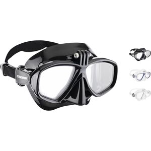 Cressi Action Mask Black/Black Unisex Tauchmaske Reduziertem Volumen und Action-Cam-Halterung, Schwarz/Schwarz, Einheitsgröße