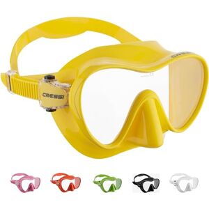 Cressi F1 Frameless Mask for Diving and Snorkelling Sizes L S, yellow, l