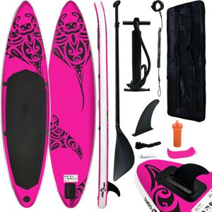 vidaXL oppusteligt paddleboardsæt 320x76x15 cm lyserød