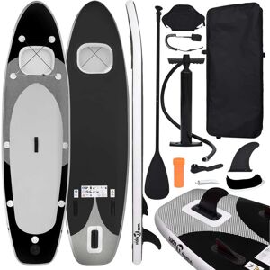 vidaXL oppusteligt paddleboardsæt 300x76x10 cm sort