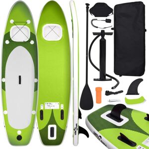 vidaXL oppusteligt paddleboardsæt 360x81x10 cm grøn