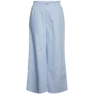 Vero Moda Girl Bukser - Vmpinny - Wide - Bright White/vista Blue - Vero Moda Girl - 6 År (116) - Bukser - Bomuld