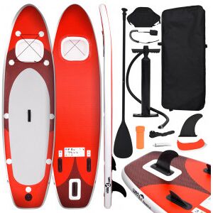 vidaXL Set De Tabla De Paddle Surf Hinchable Rojo 360x81x10 Cm