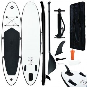 vidaXL Juego De Tabla De Paddle Surf Hinchable Blanco Y Negro