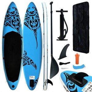 vidaXL Juego De Tabla De Paddle Surf Hinchable Azul 320x76x15 Cm