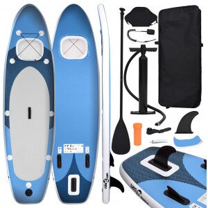 vidaXL Set De Tabla De Paddle Surf Hinchable Azul Marino 300x76x10 Cm