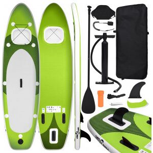 vidaXL Set De Tabla De Paddle Surf Hinchable Verde 300x76x10 Cm