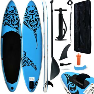 vidaXL Juego de tabla de paddle surf hinchable azul 366x76x15 cm