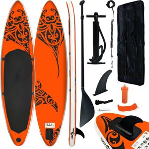 vidaXL Juego de tabla de paddle surf hinchable naranja 366x76x15 cm