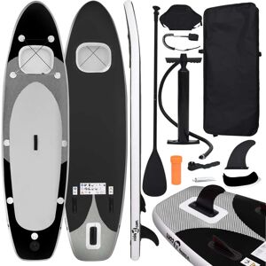 vidaXL Set de tabla de paddle surf hinchable negro 360x81x10 cm