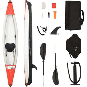 vidaXL Kayak inflable poliéster rojo 375x72x31 cm