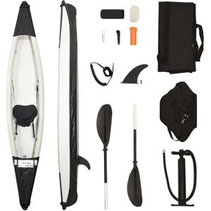 vidaXL Kayak inflable poliéster negro 375x72x31 cm