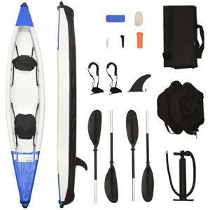 vidaXL Kayak inflable poliéster azul 424x81x31 cm