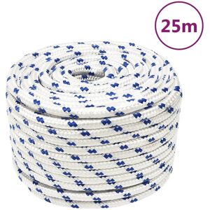 vidaXL Cuerda de barco polipropileno blanco 12 mm 25 m