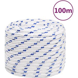 vidaXL Cuerda de barco polipropileno blanco 16 mm 100 m