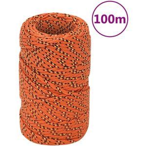 vidaXL Cuerda de barco polipropileno naranja 2 mm 100 m