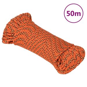 vidaXL Cuerda de barco polipropileno naranja 4 mm 50 m