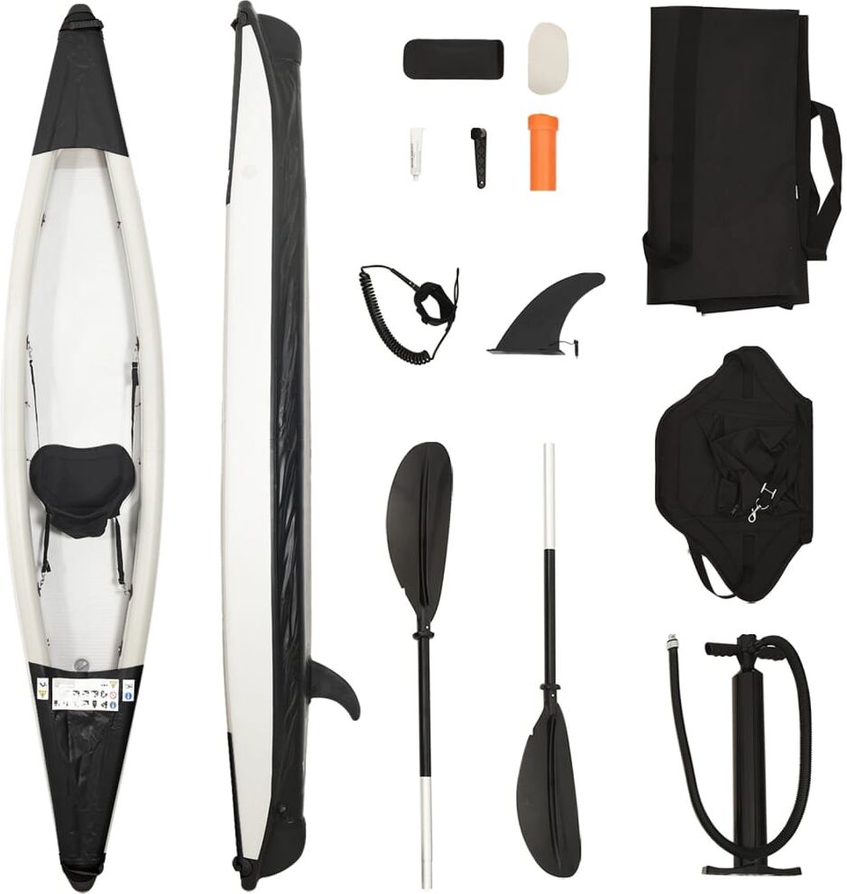 vidaXL Kayak inflable poliéster negro 375x72x31 cm