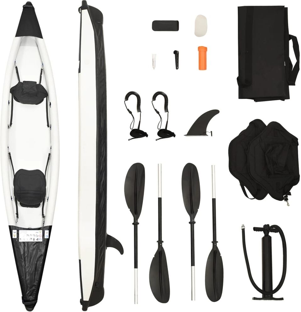 vidaXL Kayak inflable poliéster negro 424x81x31 cm