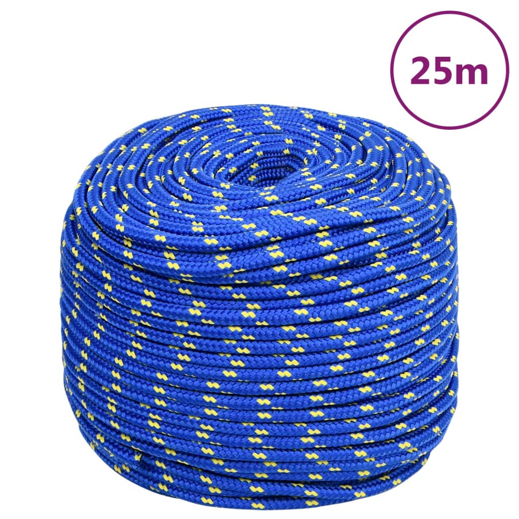 vidaXL Cuerda de barco polipropileno azul 10 mm 25 m