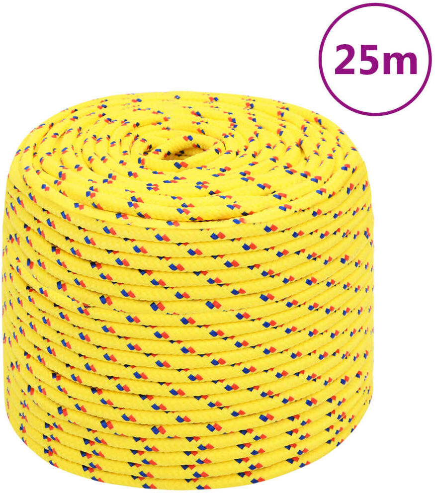 vidaXL Cuerda de barco polipropileno amarillo 6 mm 25 m