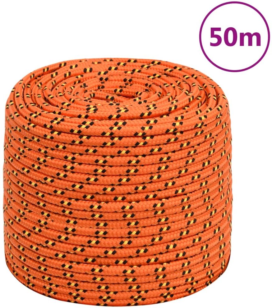 vidaXL Cuerda de barco polipropileno naranja 6 mm 50 m